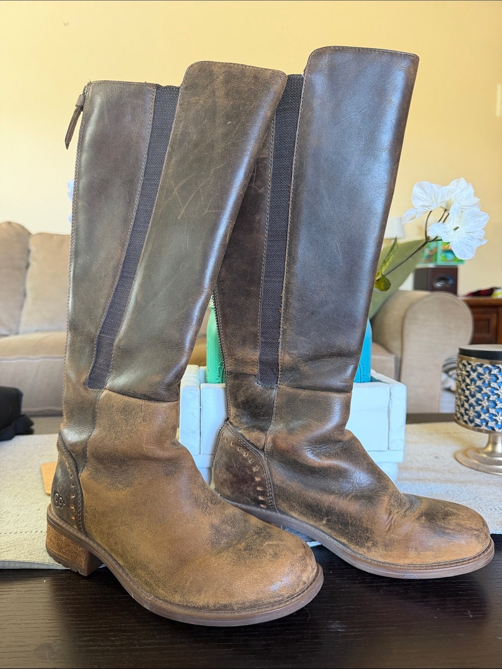 Uggs Vinson Stout leather knee high boots